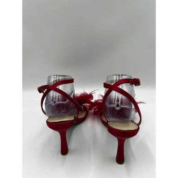 Betsy Johnson LOTTY Stiletto Sandal SZ 9.5 Hot Pink Strappy Sexy Party Wedding - Picture 6 of 8